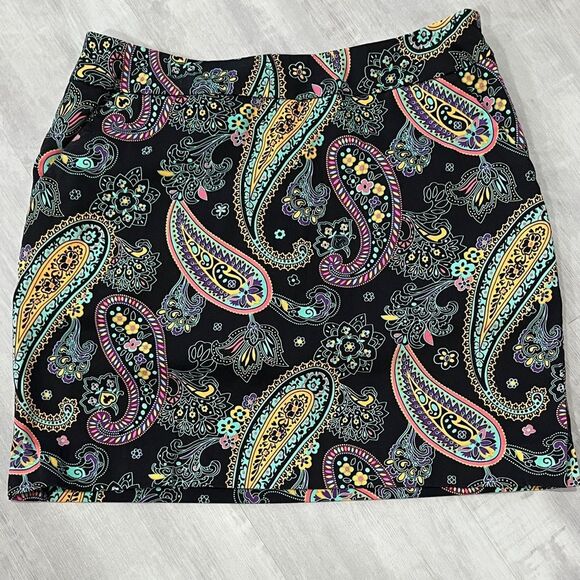 Loudmouth Black and Gold Paisley Mini Skirt/Skort - Picture 1 of 8
